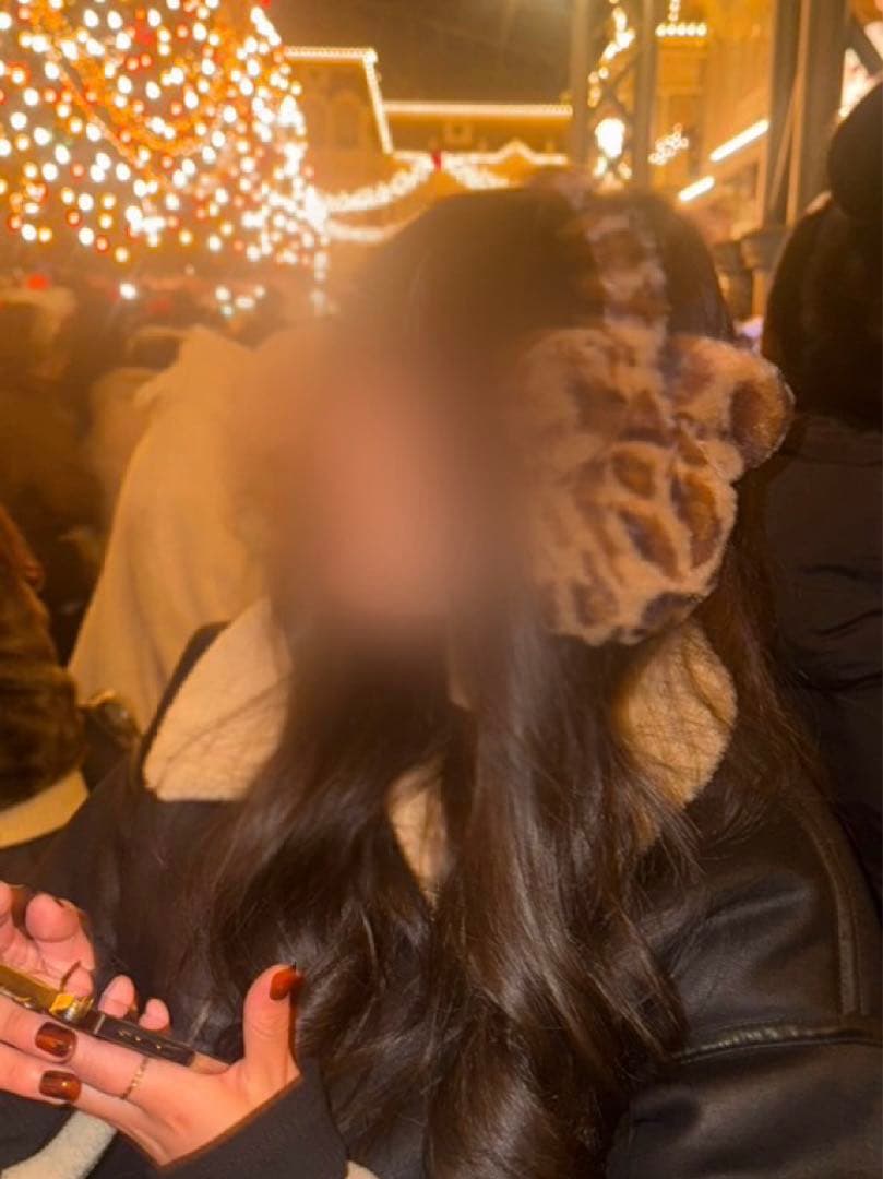 ディズニーヒョウ柄ファーイヤーマフ