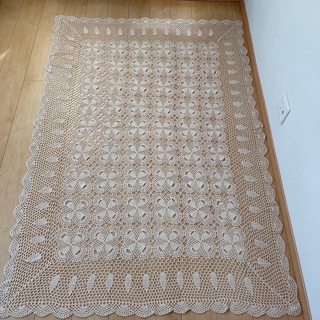 レース編み ベッドカバー大判 カバー マルチカバー