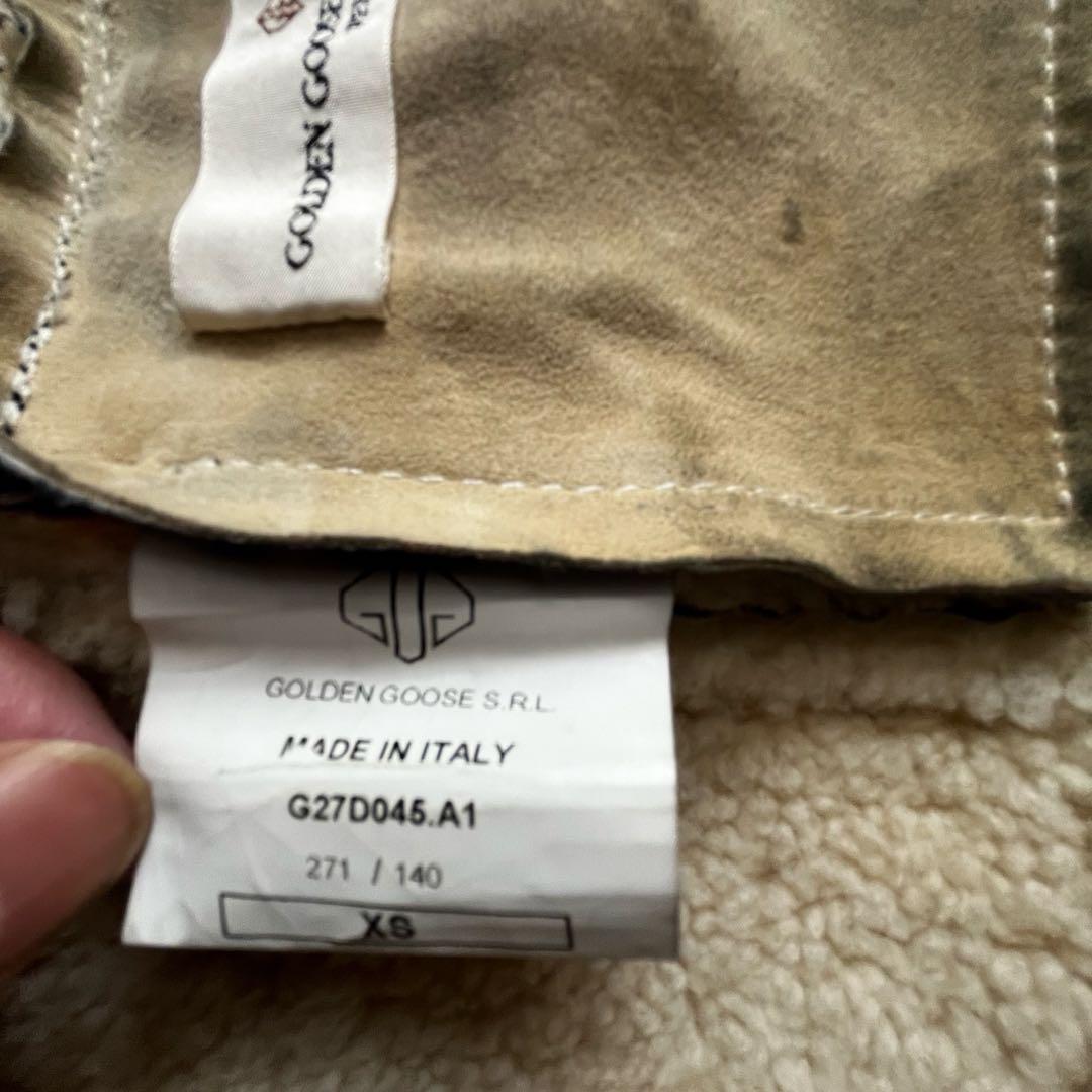 ぽ*ー様 最終価格GOLDEN  ムートンライダースジャケット ゴール