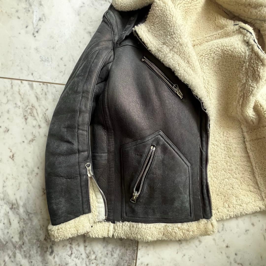 ぽ*ー様 最終価格GOLDEN  ムートンライダースジャケット ゴール