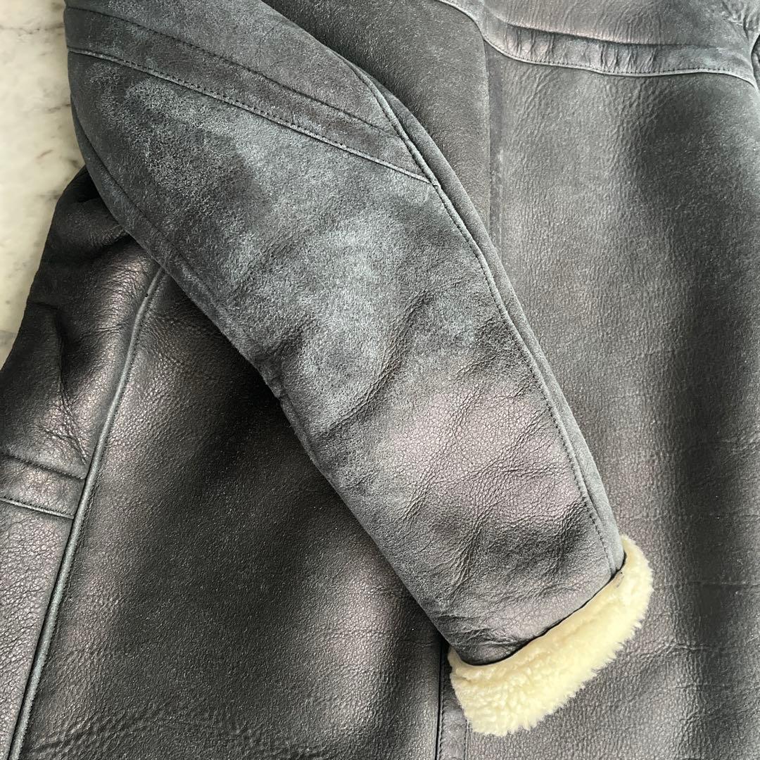 ぽ*ー様 最終価格GOLDEN  ムートンライダースジャケット ゴール