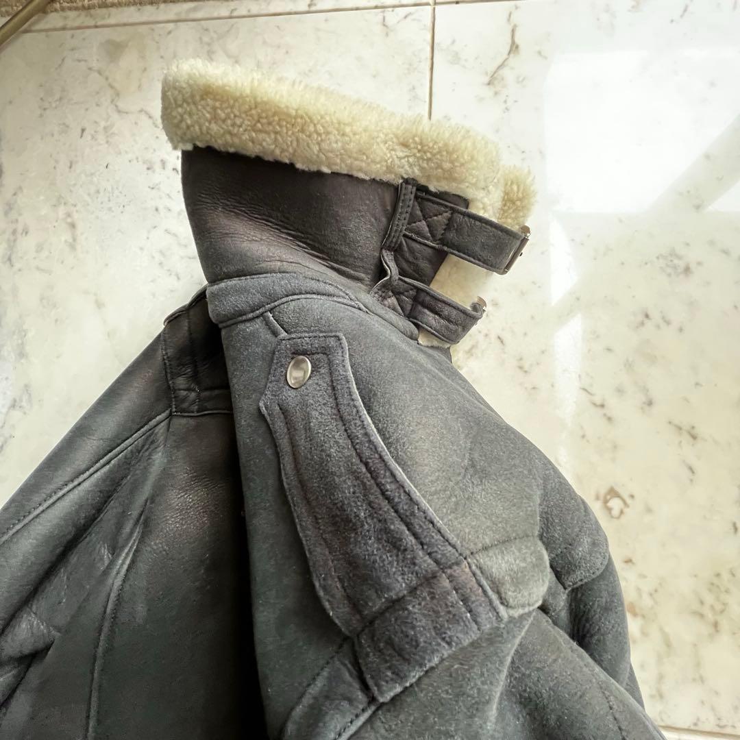 ぽ*ー様 最終価格GOLDEN  ムートンライダースジャケット ゴール