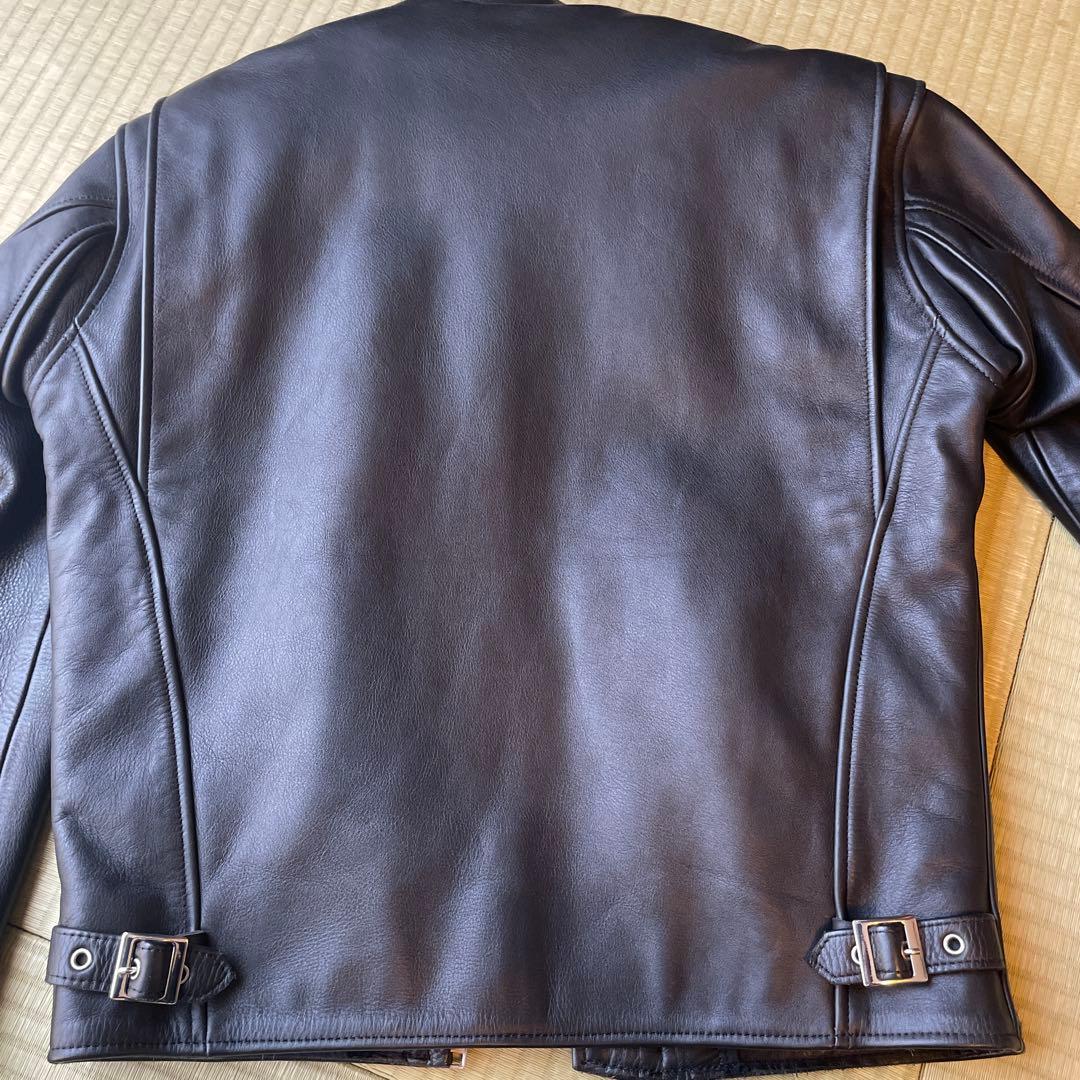 ブラックシングルライダースジャケット NANKAI製 バイク