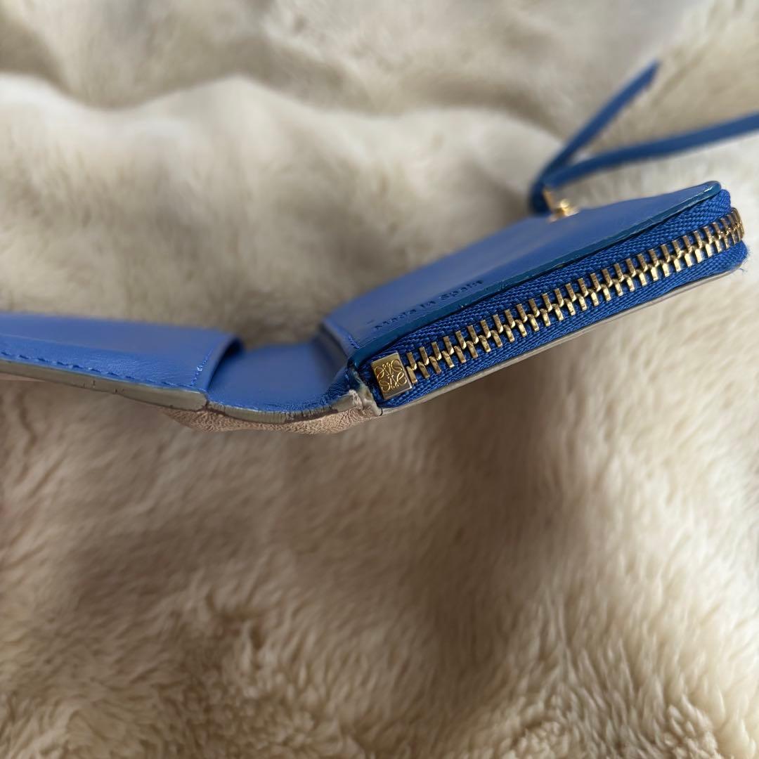 LOEWE 二つ折り財布 グレー/ブルー