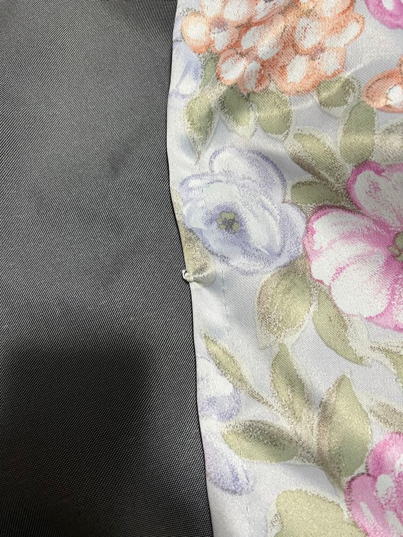 花柄 光沢カーテン