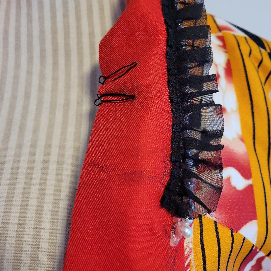 袴 4点セット + フリルレースパール 重ね衿 重ね襟