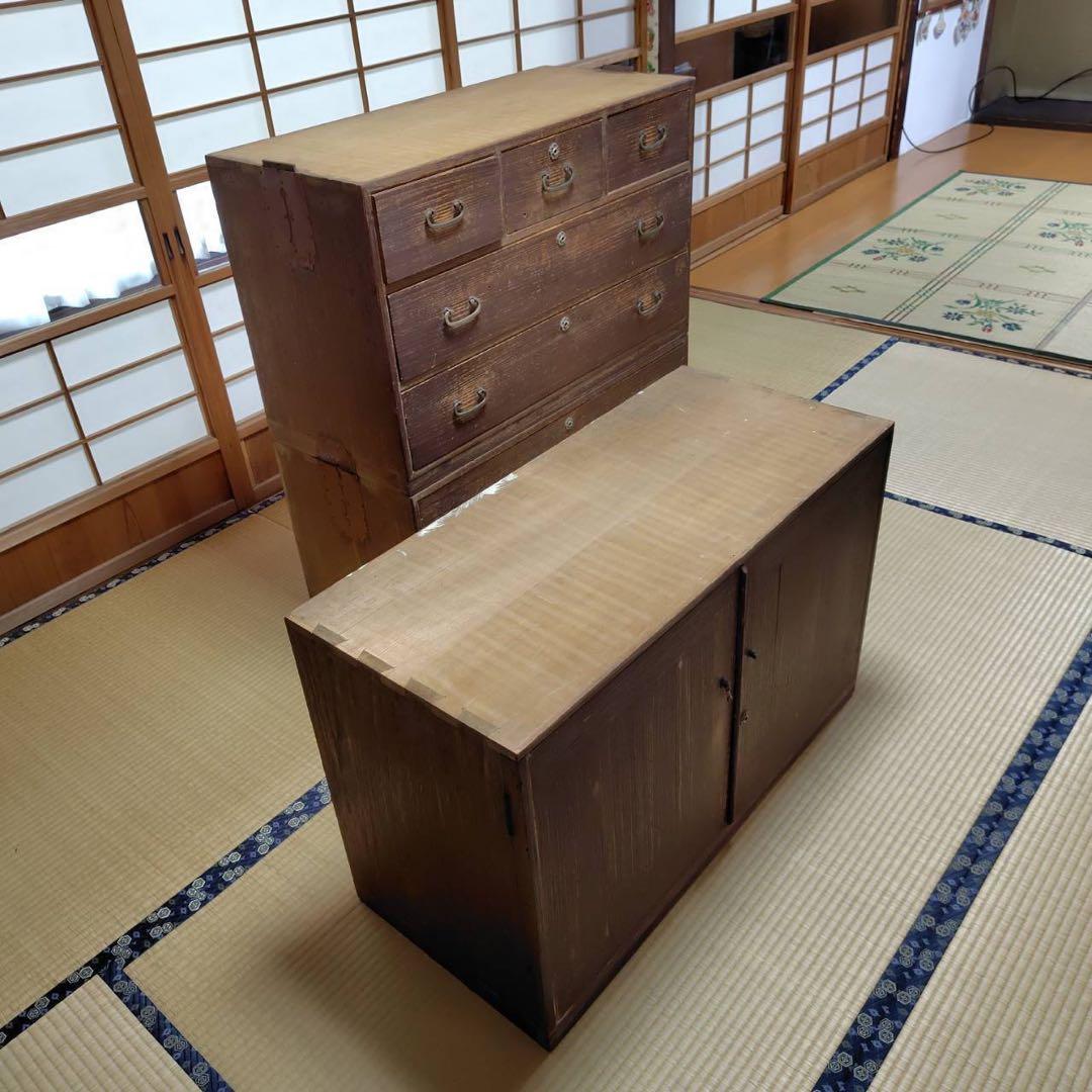 レア アンティーク ３段階 高級桐箪笥 昭和 タンス チェスト きり 家具