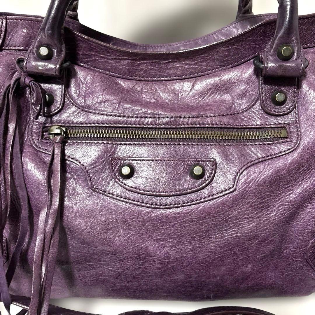 BALENCIAGA ザ・シティ パープル 115748 ミラー付き