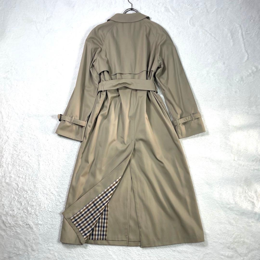 美品✨アクアスキュータム トレンチコート イギリス製 ギンガムチェック