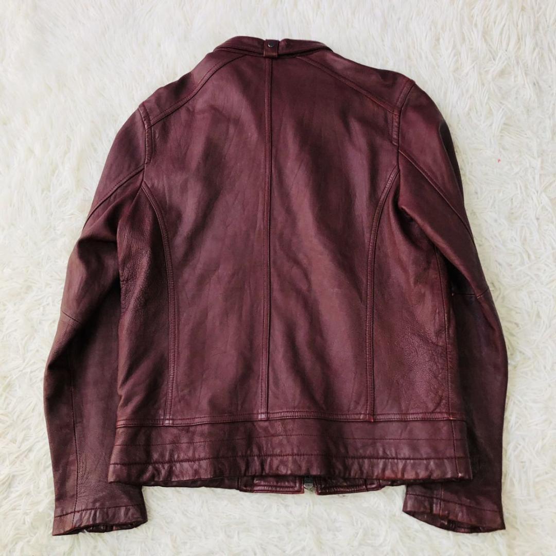 ★希少カラー★JACKROSE シングルライダース 羊革 ボルドー L相当 本革