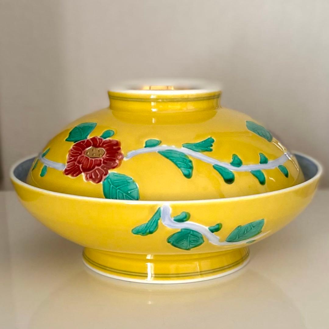 お値下げ！作家物　九谷焼　大振り　蓋物　金彩　逸品