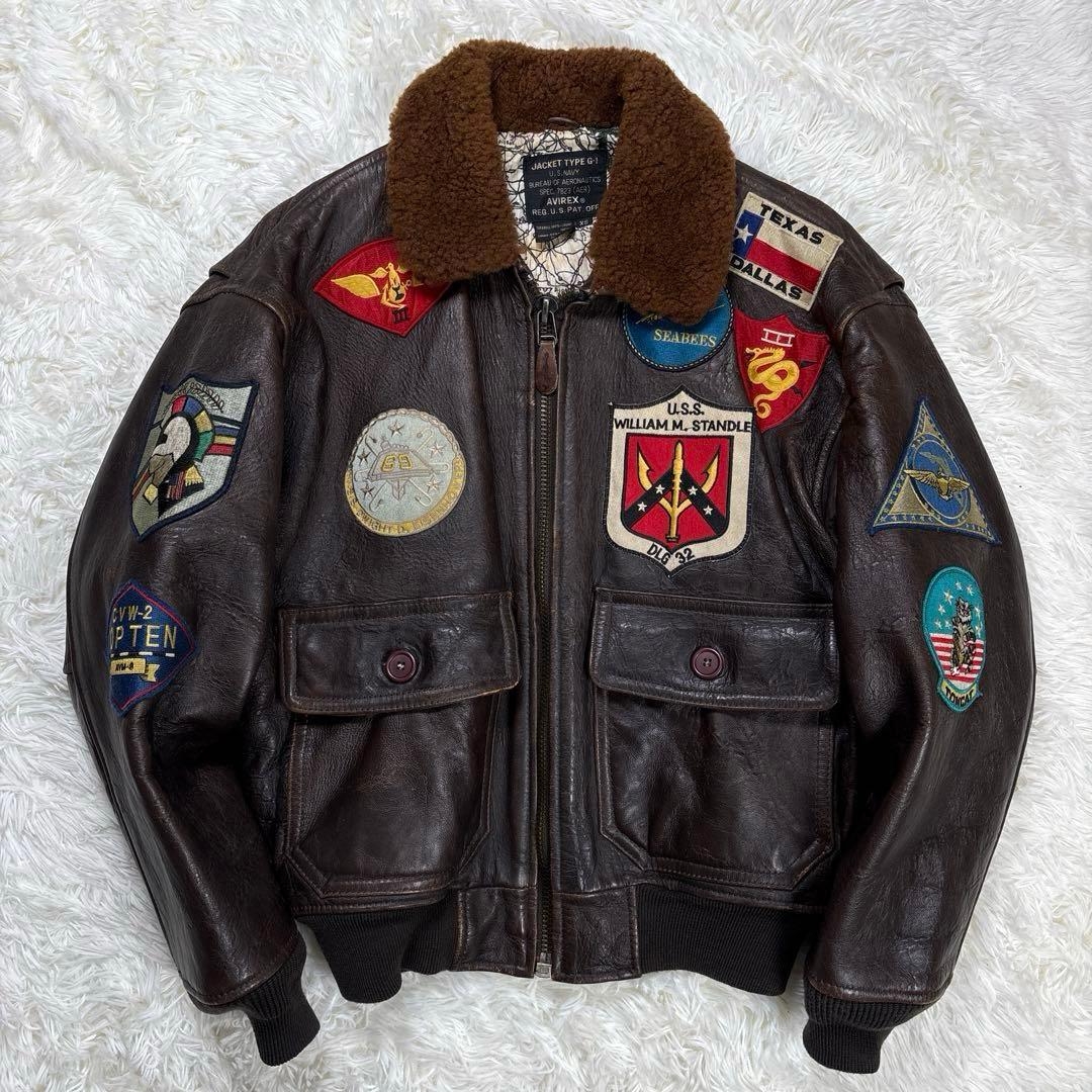 ✨希少・トップガン✨アヴィレックス　G-1 フライトジャケット　レザー　初期