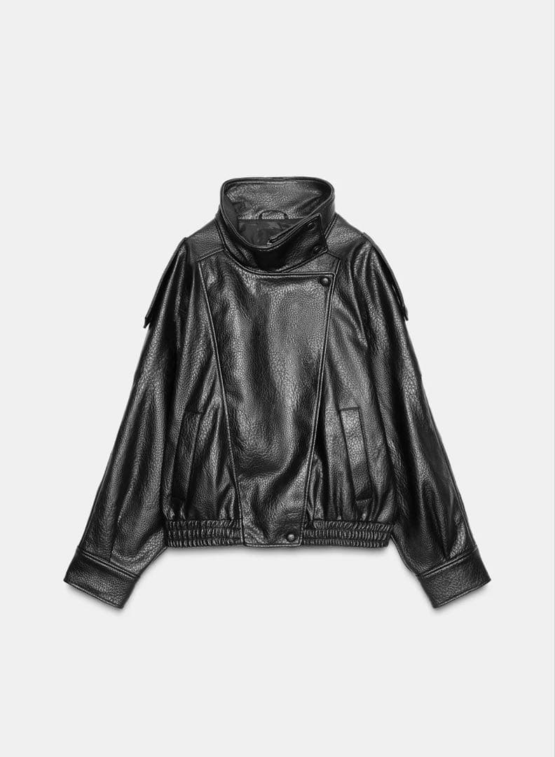 【新品】ZARA今期! エコレザージャケットブルゾン