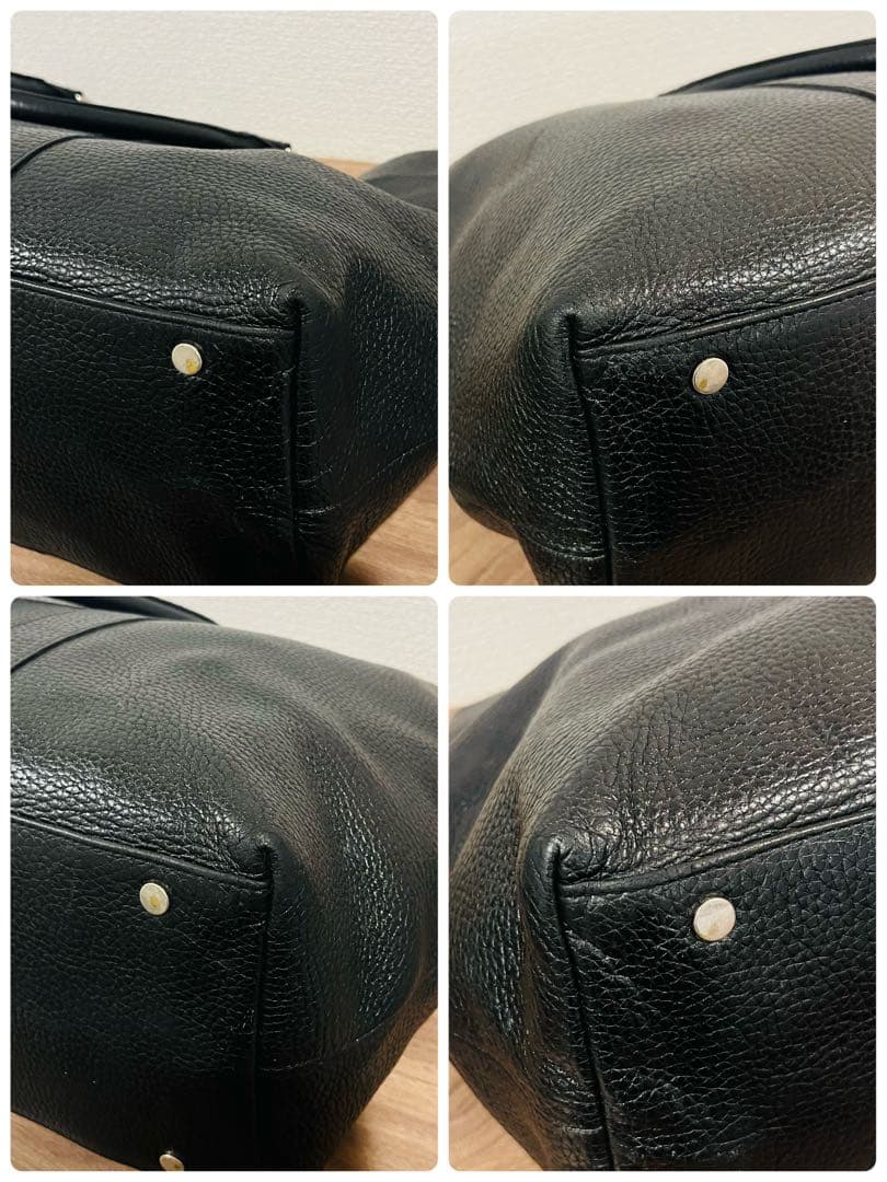 【美品】バーニーズニューヨーク レザートートバッグ ブラック