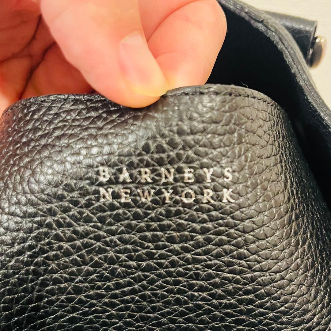 【美品】バーニーズニューヨーク レザートートバッグ ブラック