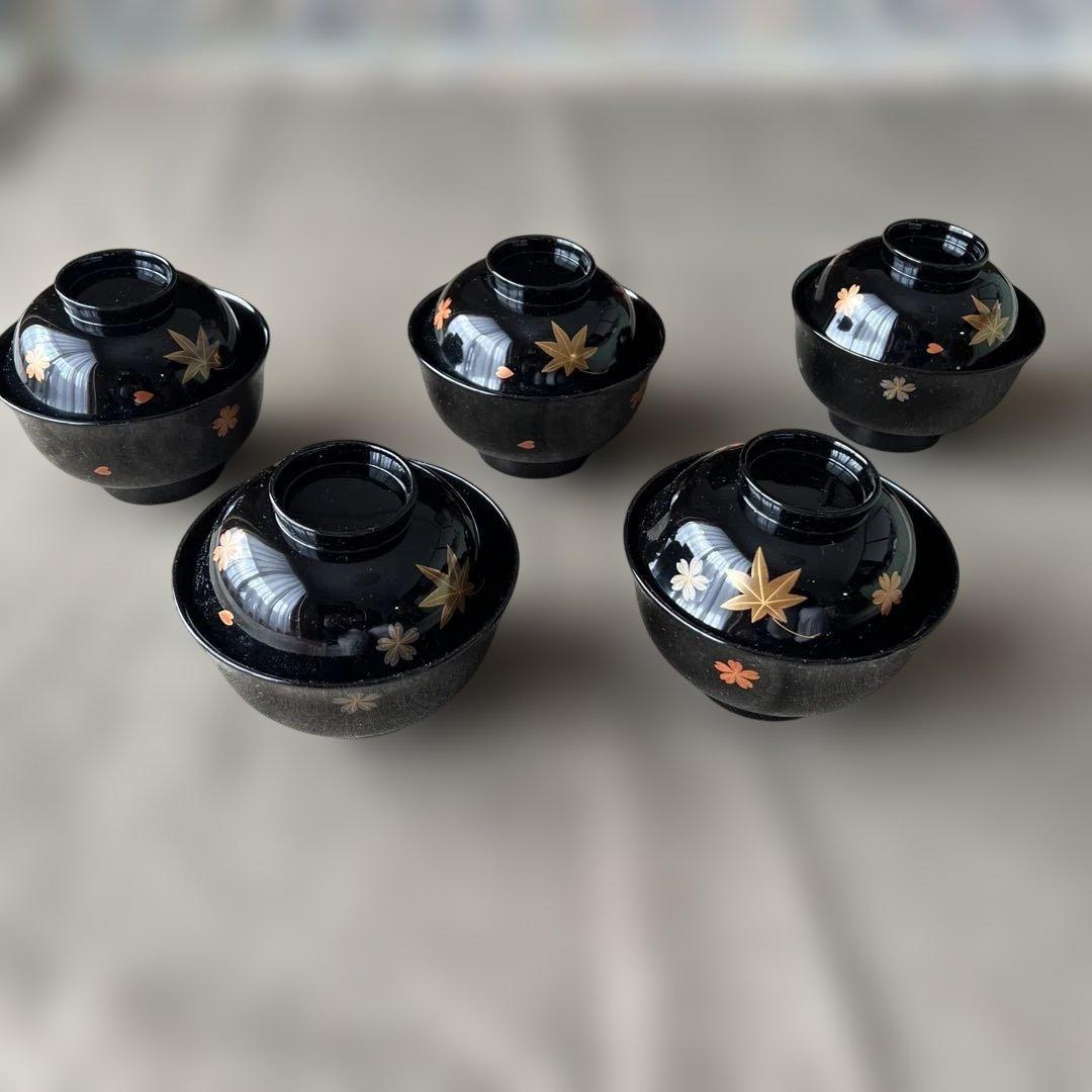 木製生地輪島塗　春秋蒔絵吸物椀