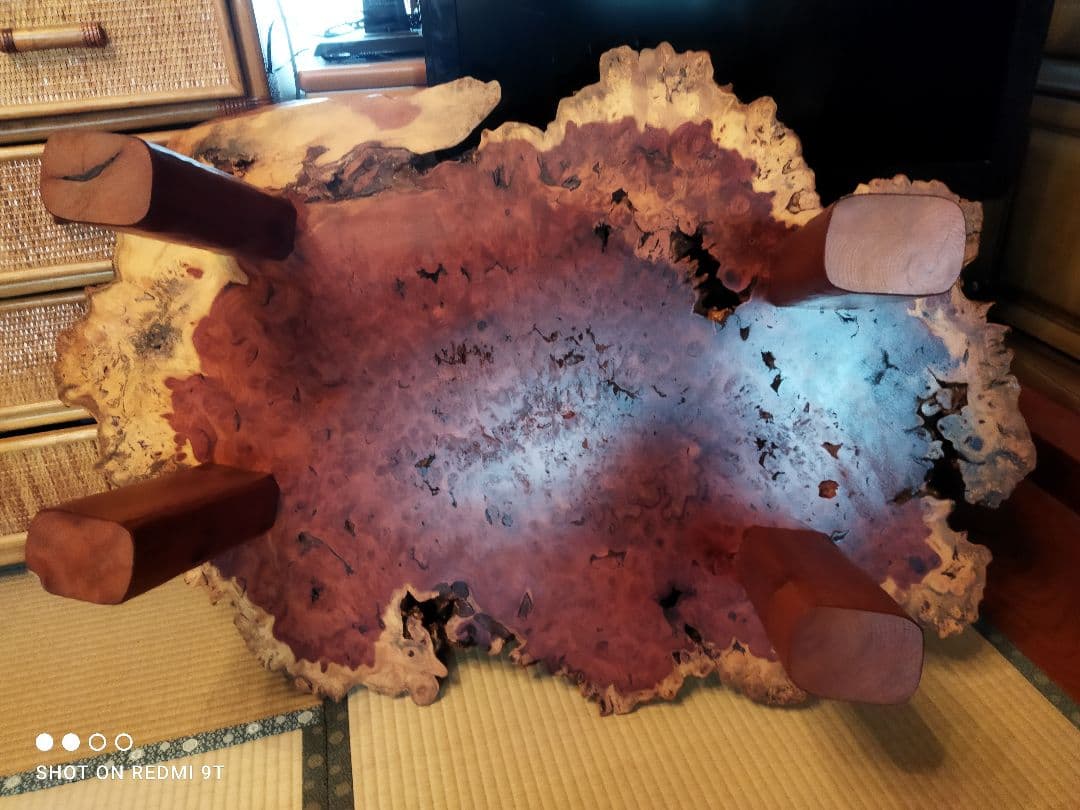 885一枚板　花梨座敷机　座卓　ローテーブル