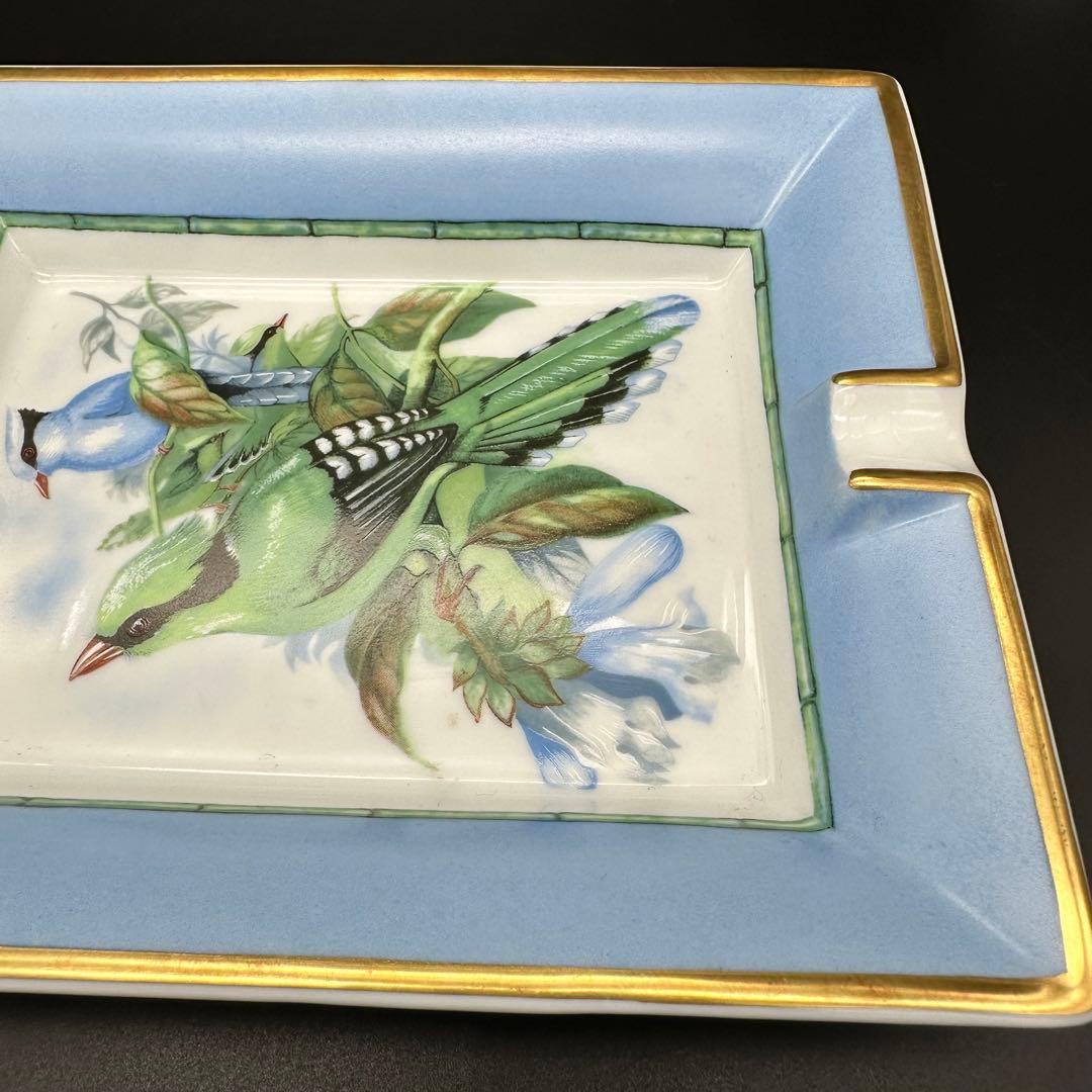 メルカリ市お値下げ中！エルメス 灰皿 アッシュトレイ 小物入れ 野鳥柄ブルー系