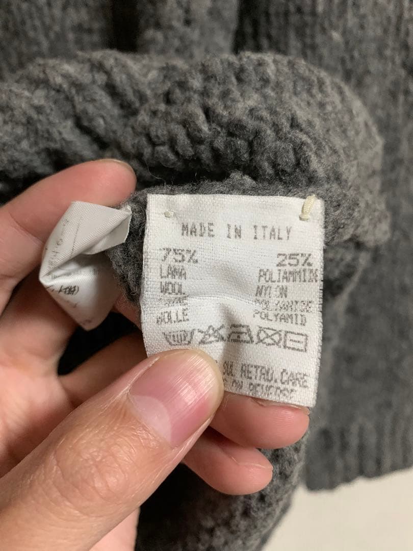 希少メゾンマルタンマルジェラオリゾンティハンドニットカーディガン