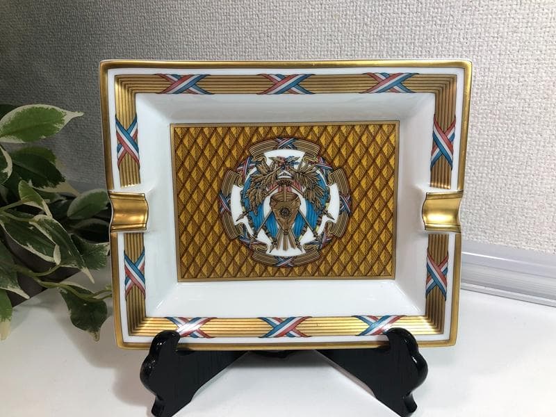 極美品☆HERMÈS　エルメス　スクエア灰皿　アッシュトレイ