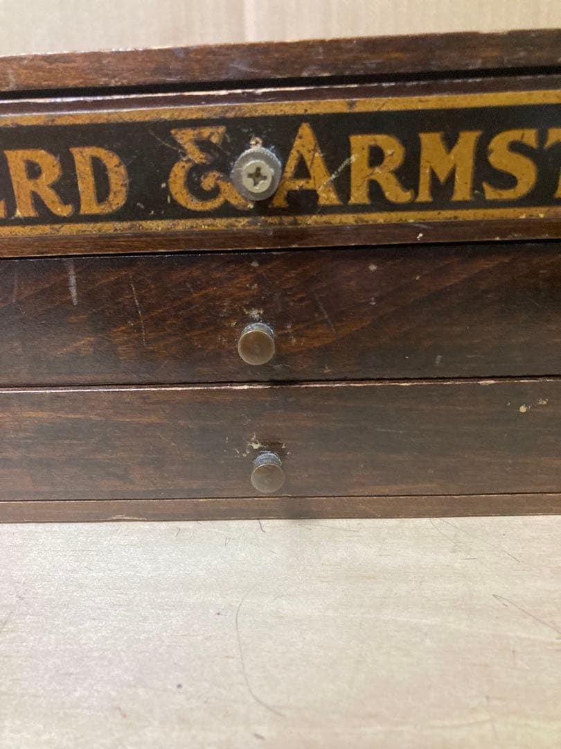 ビンテージ　猫のスプールキャビネット　什器　糸ケース