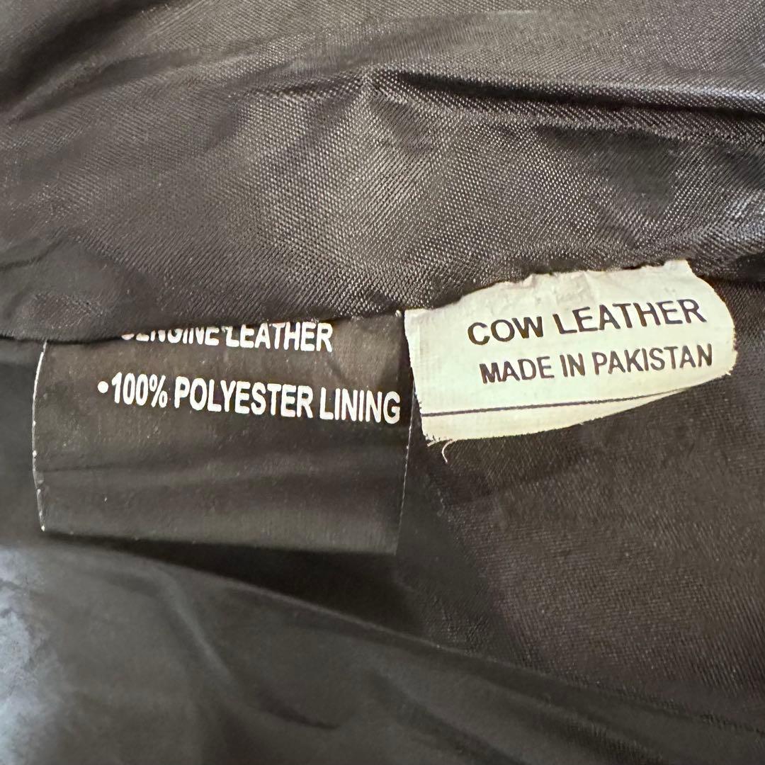 フリーダム シングルライダースジャケット バイクウェア メンズ 牛革 黒 L相当