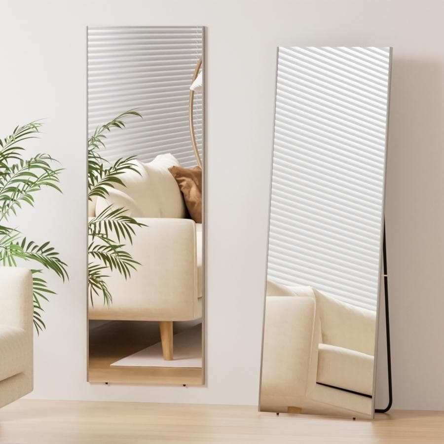 割れない鏡 スタンドミラー 全身鏡 姿見鏡 壁掛け 幅45cm ホワイト2821
