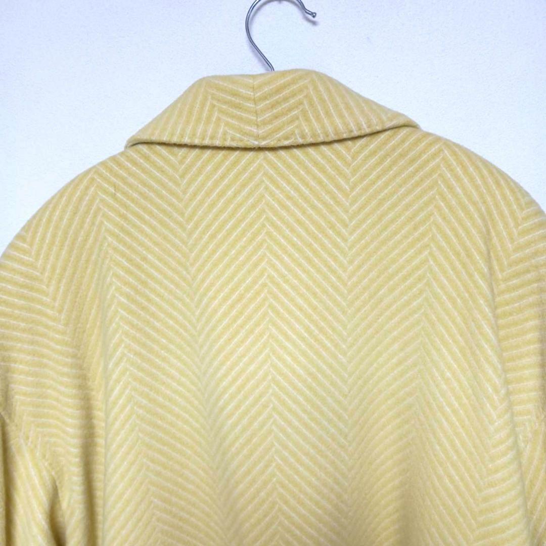 クリスチャンディオール★ヘリンボーン★Pコート★ウールアンゴラ11号イエロー