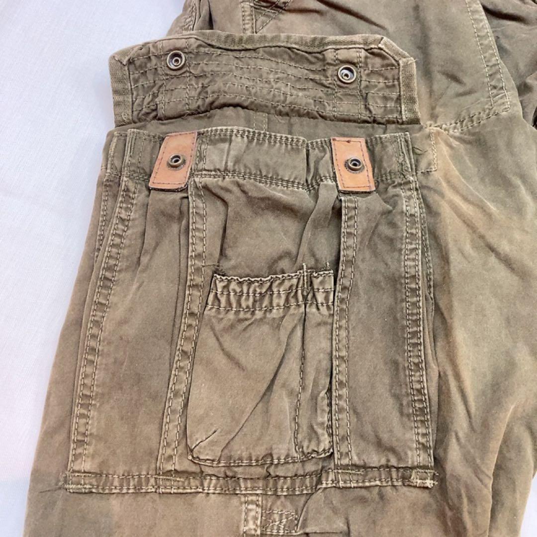 アバクロ メンズ パラトルーパー カーゴパンツ L カーキ バギー