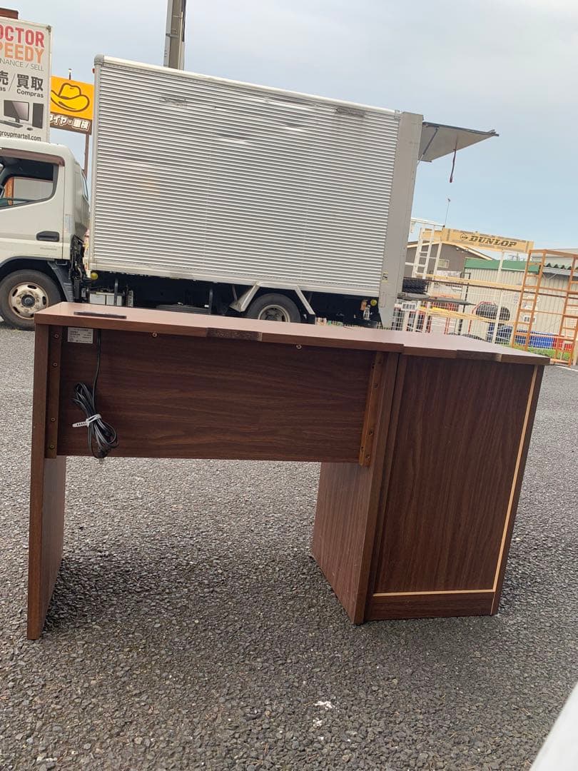 ウォルナット 引き出し付きデスク 3段チェスト付き