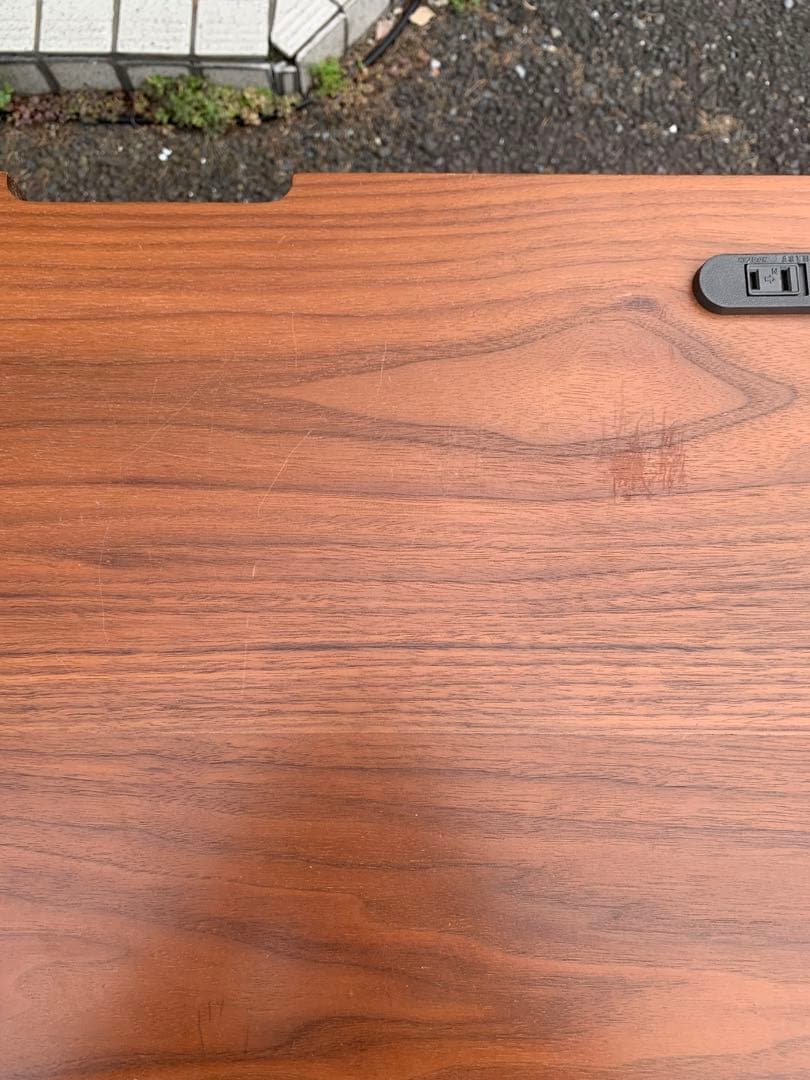 ウォルナット 引き出し付きデスク 3段チェスト付き