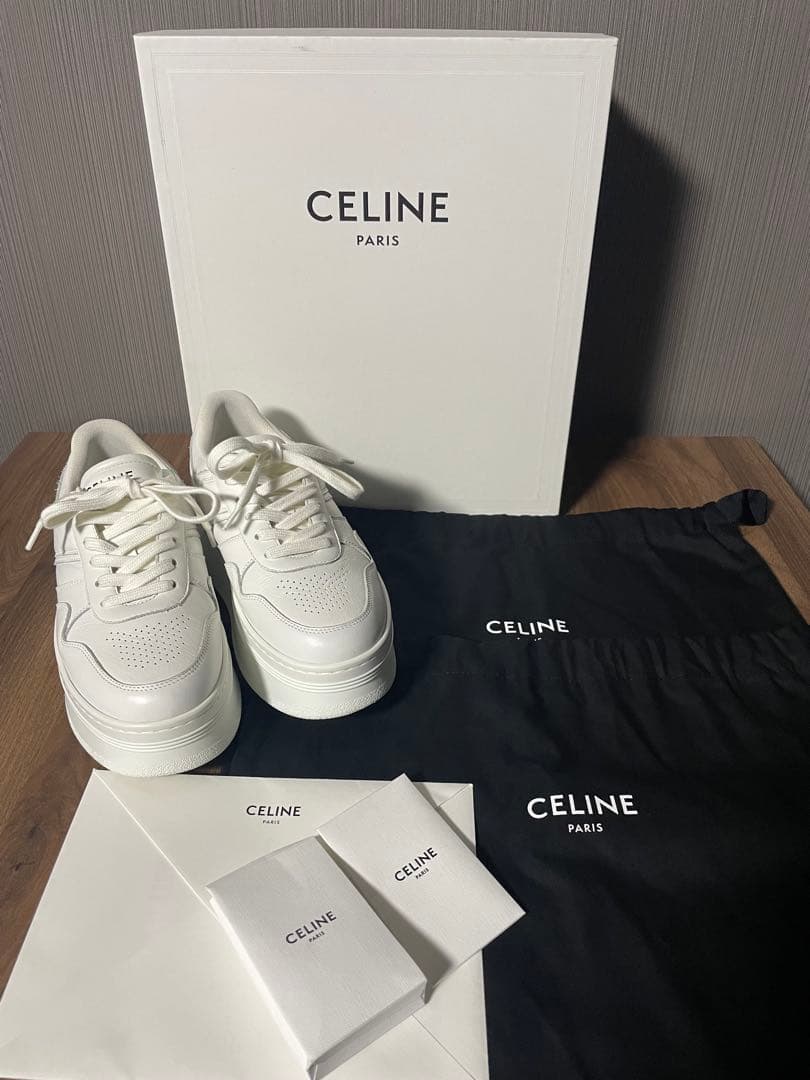 CELINE ブロックスニーカー ウェッジアウトソール 36 厚底スニーカー