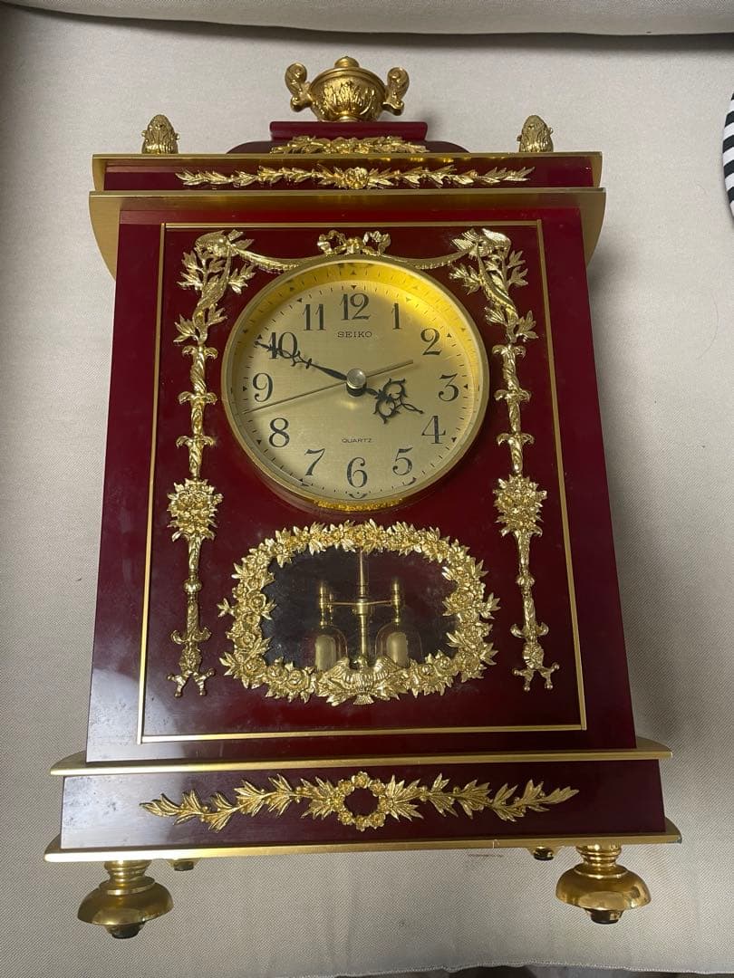 【希少ヴィンテージ完動品】80'sセイコー　レトロ　置き時計　 からくり