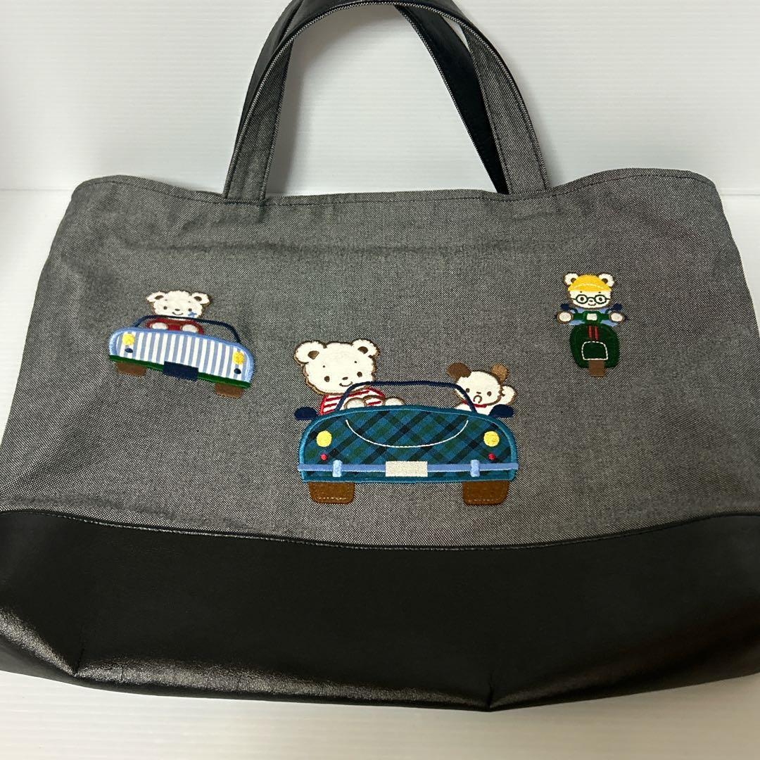 familiar トートバッグ　レッスンバッグ　ブラック ダークグレー　男の子