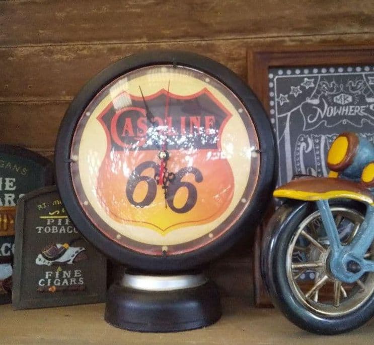 アメリカン雑貨ガスランプ型置き時計 レトロ、アンティーク風