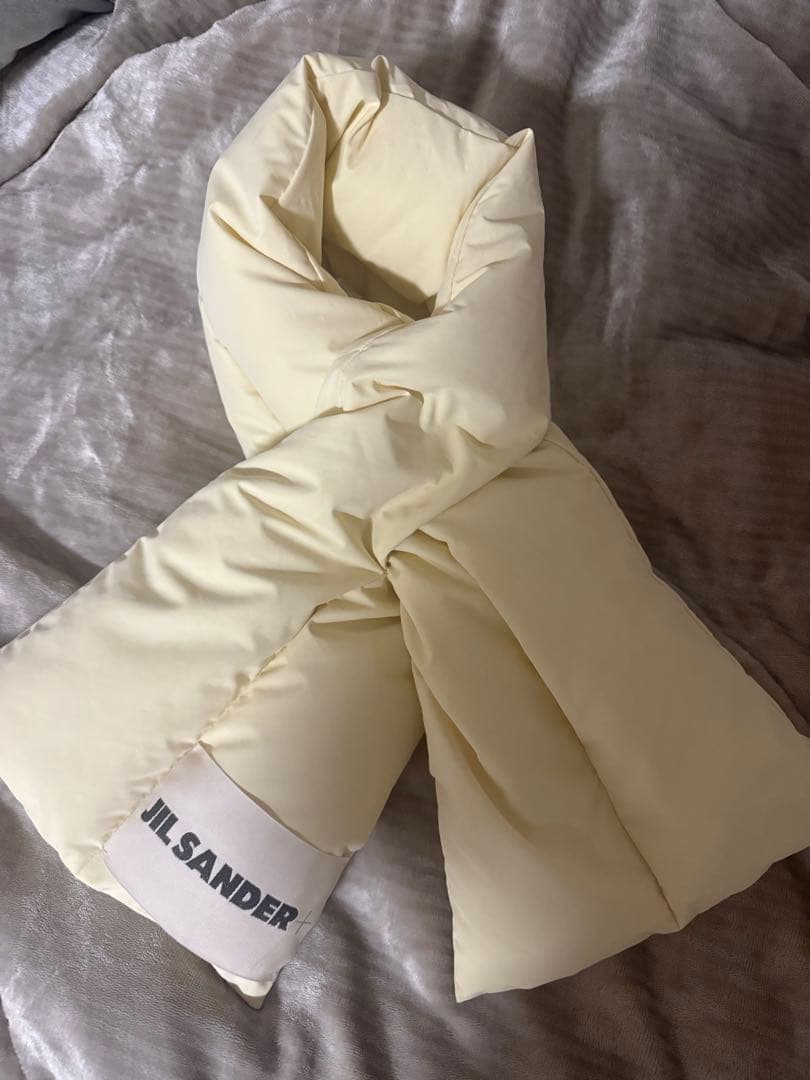 限定値下げ！JIL SANDER アイボリーダウンマフラー