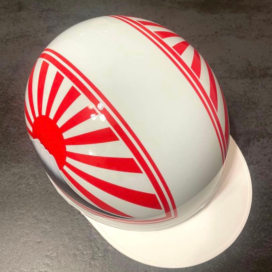 コルク半　富士　日章　カスタム　マーシャル　半キャップ　ヘルメット　バイク用