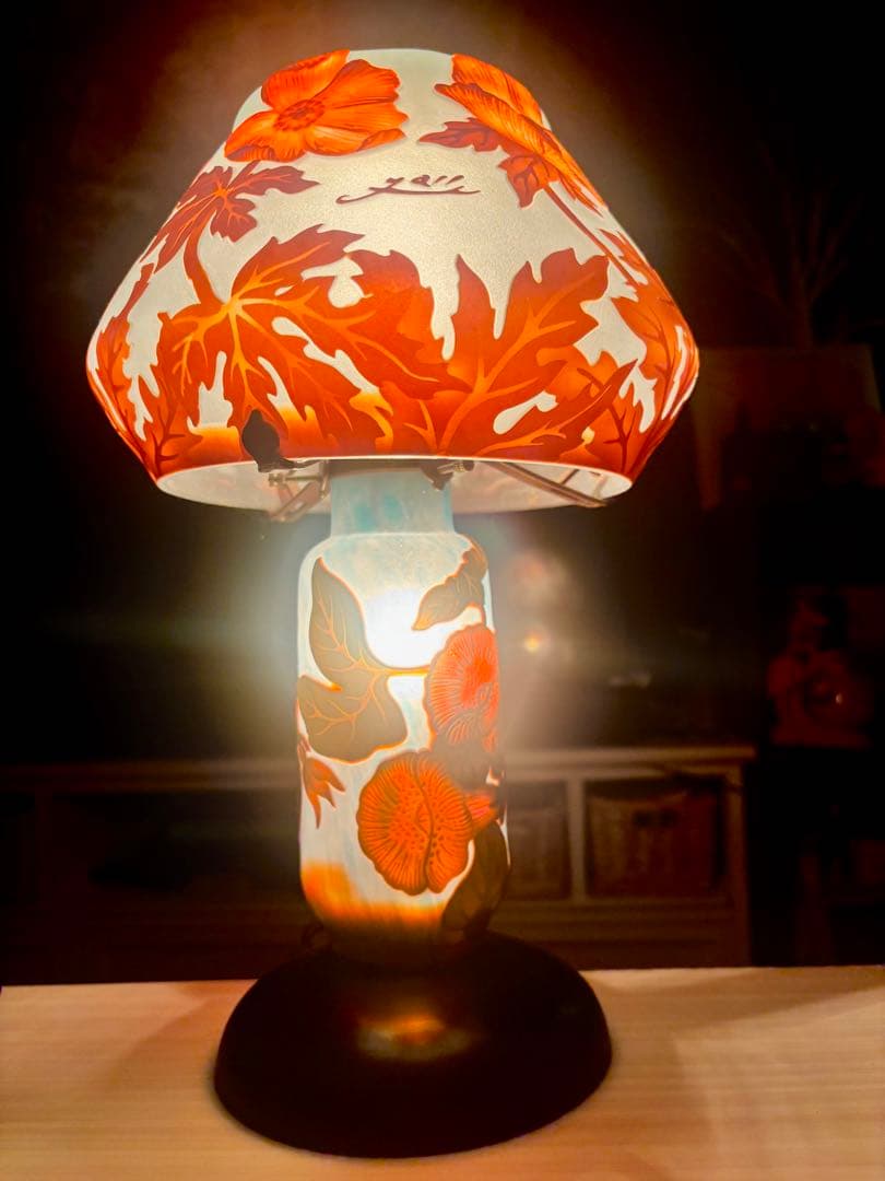 人気⭐︎30年物キノコ型ガレ風フロアランプ
