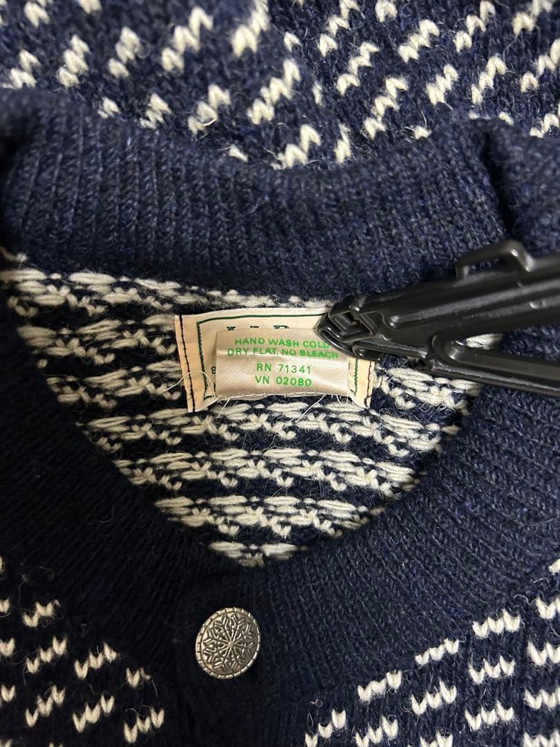 80s llbean バーズアイ ニット カーディガン