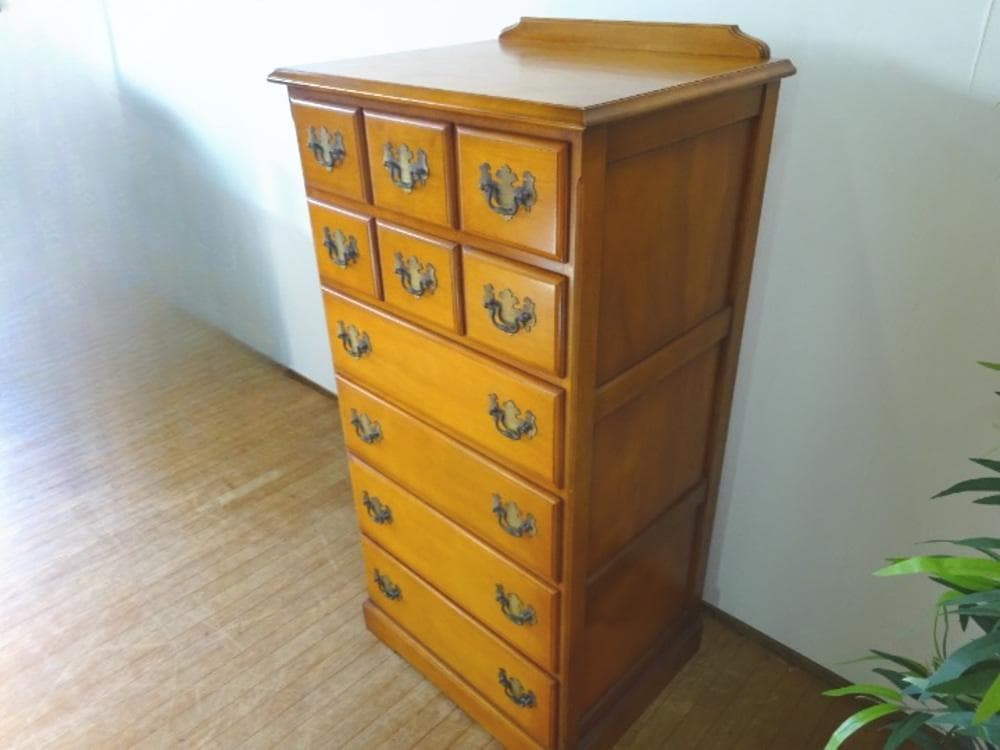 横浜ダニエル　横浜クラシック家具　アーリーアメリカン　6段チェスト　ハイチェスト