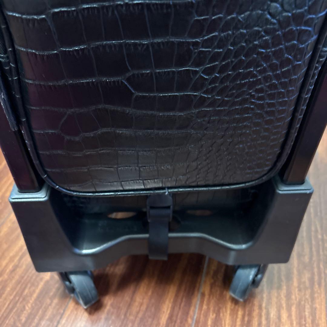 【美品】SWANY スワニー クロコ型押しトートキャリーバッグ (黒) Lサイズ