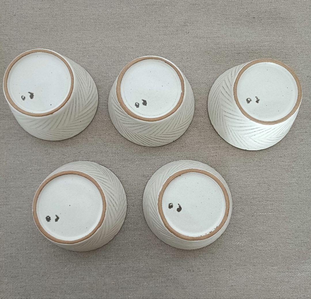 石岡信之　ヘリンボーン模様 ドラ鉢、小鉢5点セット