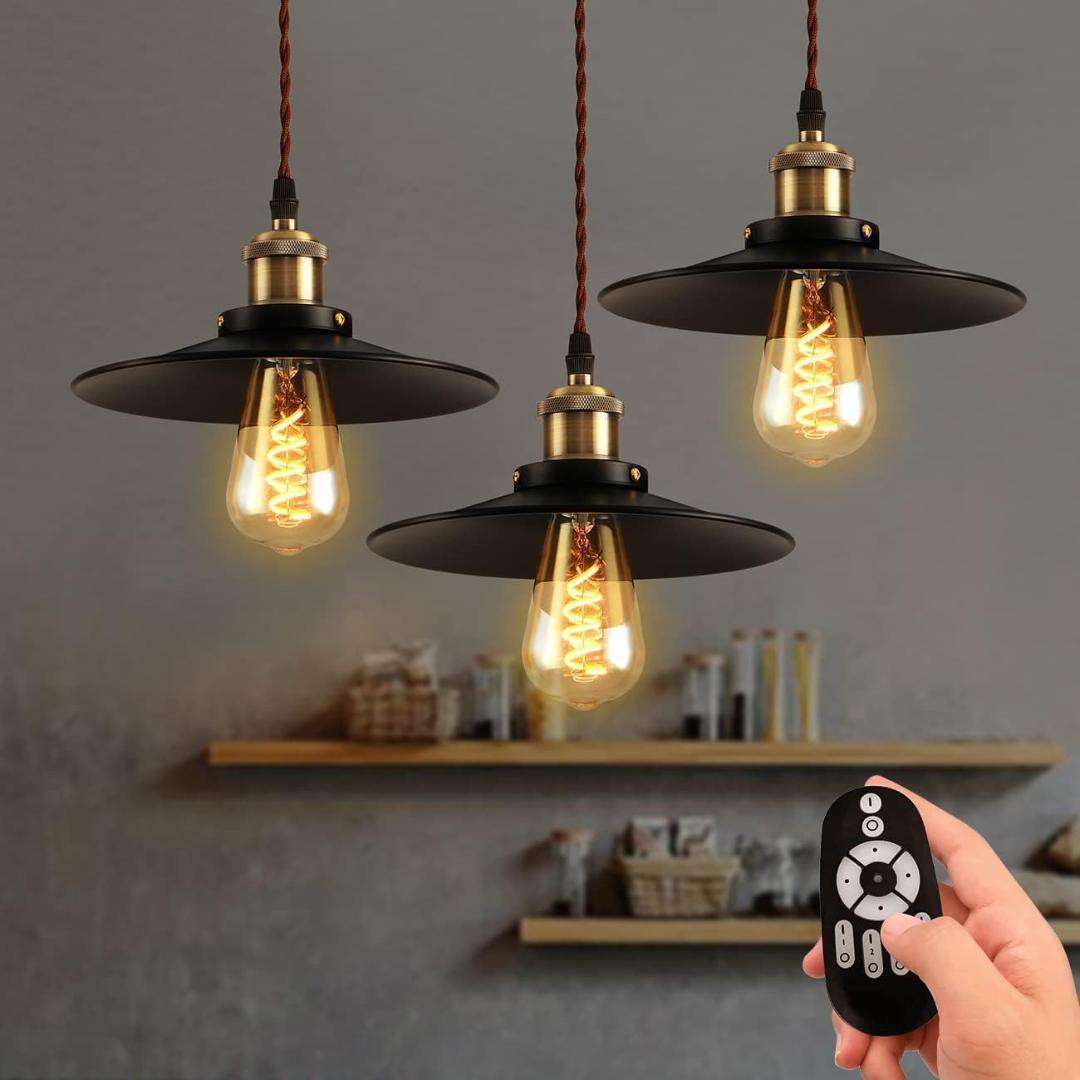 ペンダントライト 3個セット レール式 直径22cm リモコン付き