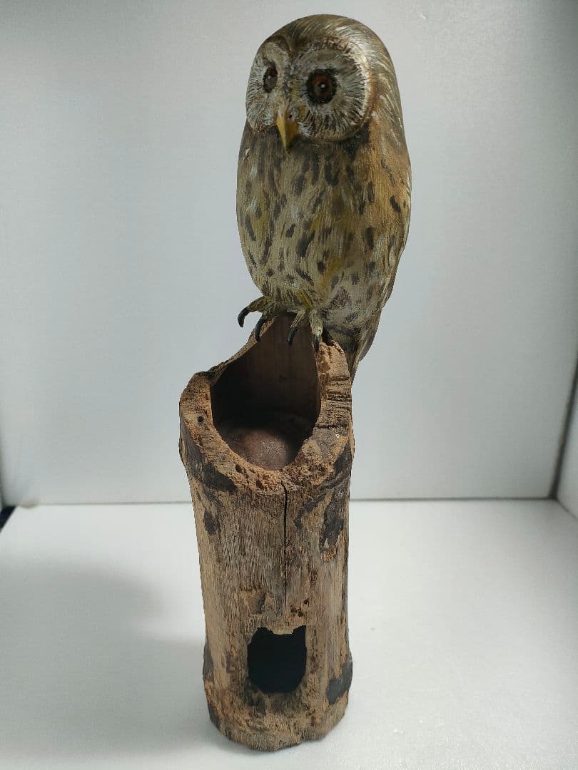 フクロウ　バードカービング