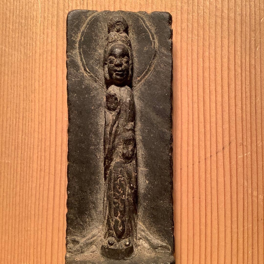 のら猫keep…中国魏國・石仏龕「大魏・菩薩立像」南北朝時代・北斎・北魏・黒石