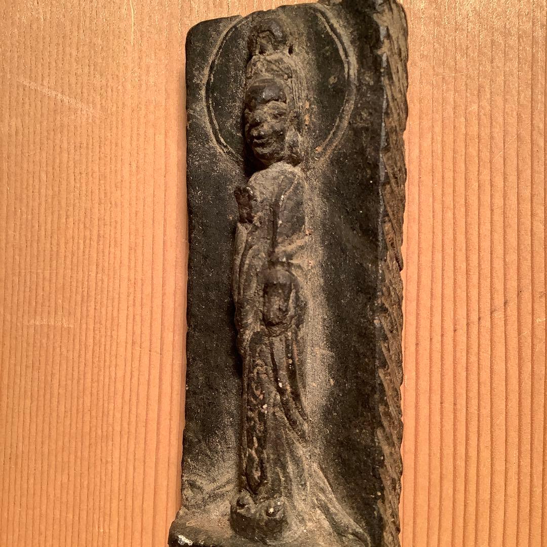 のら猫keep…中国魏國・石仏龕「大魏・菩薩立像」南北朝時代・北斎・北魏・黒石