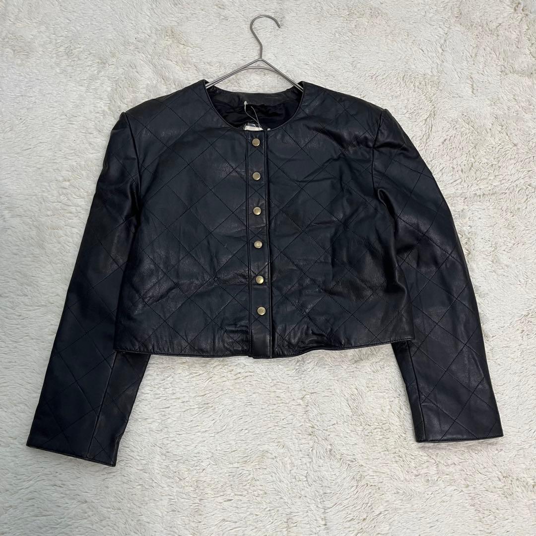 新品未使用品♡レザージャケット 本革 クロップドジャケット 牛革 M