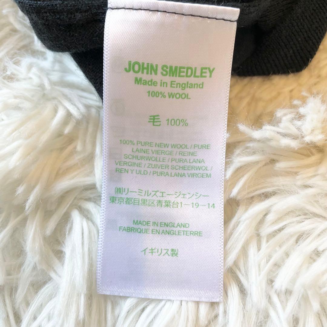 ジョンスメドレー メリノウール タートルニット S 英国製 ブラック