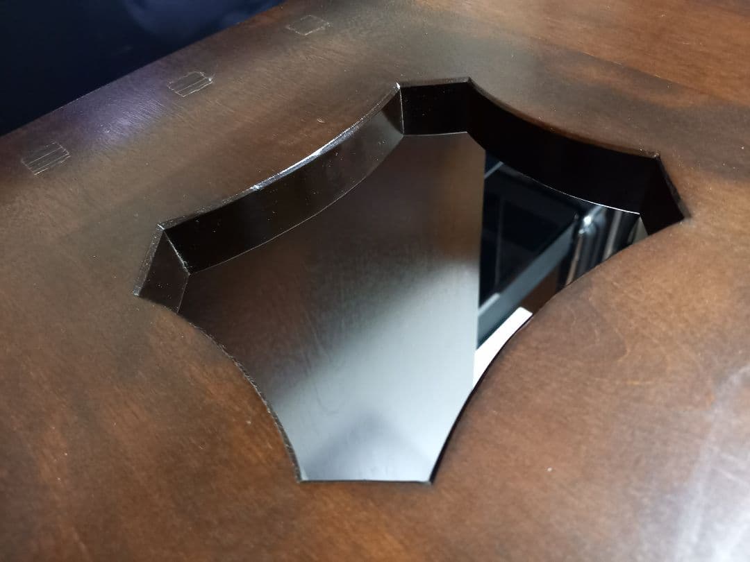 松本民芸家具　透かし彫り　組み木　細工　文机　ローテーブル　座卓