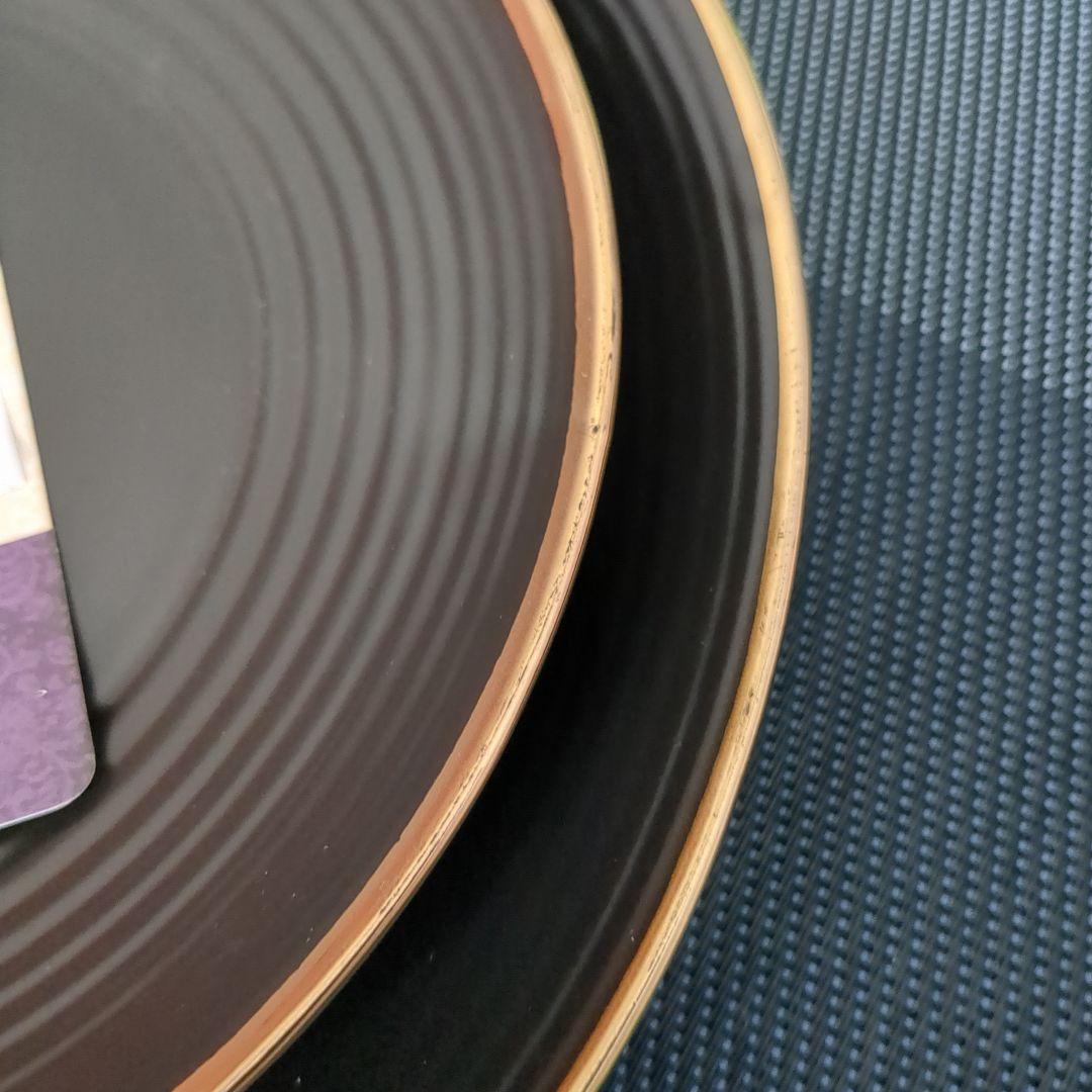 北欧食器　金彩ブラック食器セット　パスタ皿